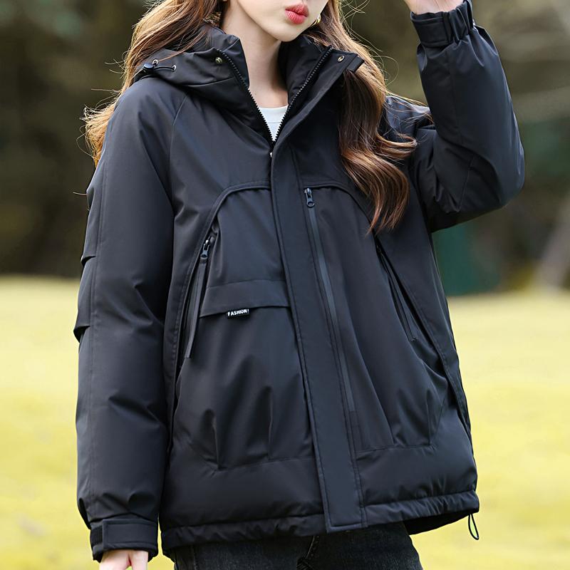 

Модное женское пальто Зимние куртки с капюшоном Свободные Толстые Теплые Женские парки S