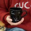 Niche Creative Cartoon Astronaut Puppy Design Sense Black And White Couple Water Cup Coffee Cup Gift