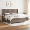 3132341 vidaXL Divan Bed with Mattress Taupe 200x200 Cm Fabric