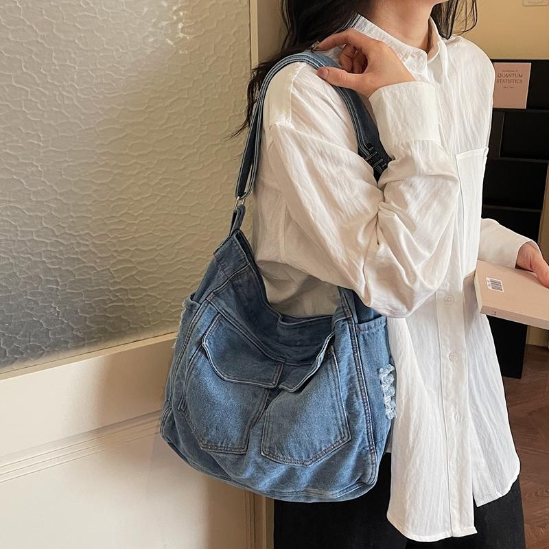 Denim Shoulder Bag Women's Large Capacity Vintage Tote Bag