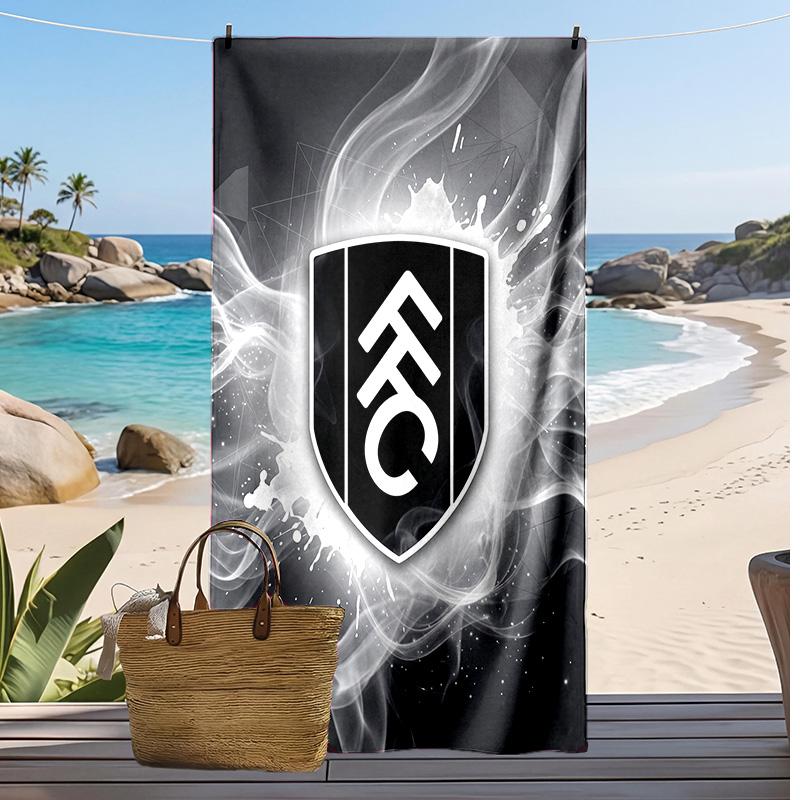 Fulham Football Print Beach Towel, Large Soft Quick Dry Towel for Beach Camping Swimming