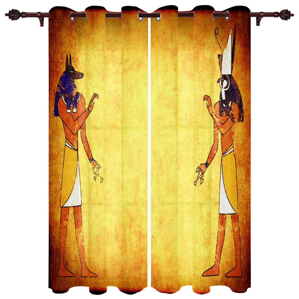 Egyptisk Tempelkultur Symbol Gardiner för Sovrum Kök Fönsterbehandlingar Kappa Gardiner för Vardagsrum