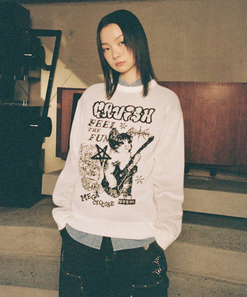 CAVISH Mega Cyclone Knit Sweater Ivory(Cv2Efuk601A)
