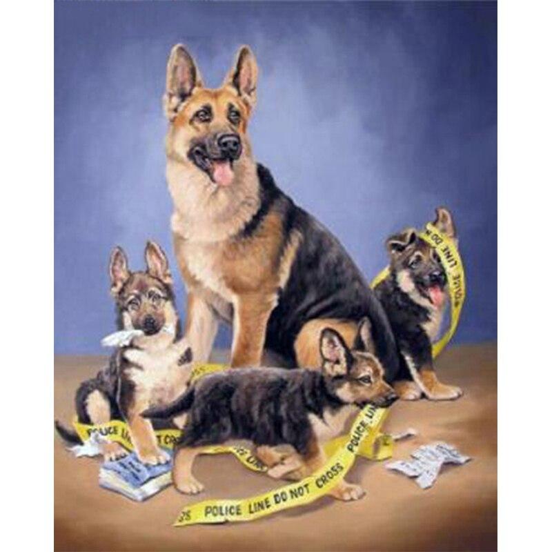 5D DIY Diamond Painting Cute Dog Diamond Embroidery Animal Scenery Cross Stitch Full Round Drill Home Decor Manual Gift