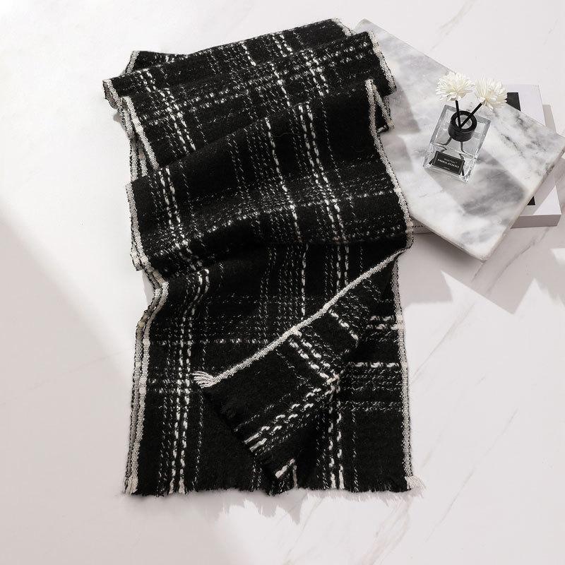 Autumn and Winter New Pure Cashmere Scarf Women's Luxury High-end Fashion Shawl Knitted Warm Scarf