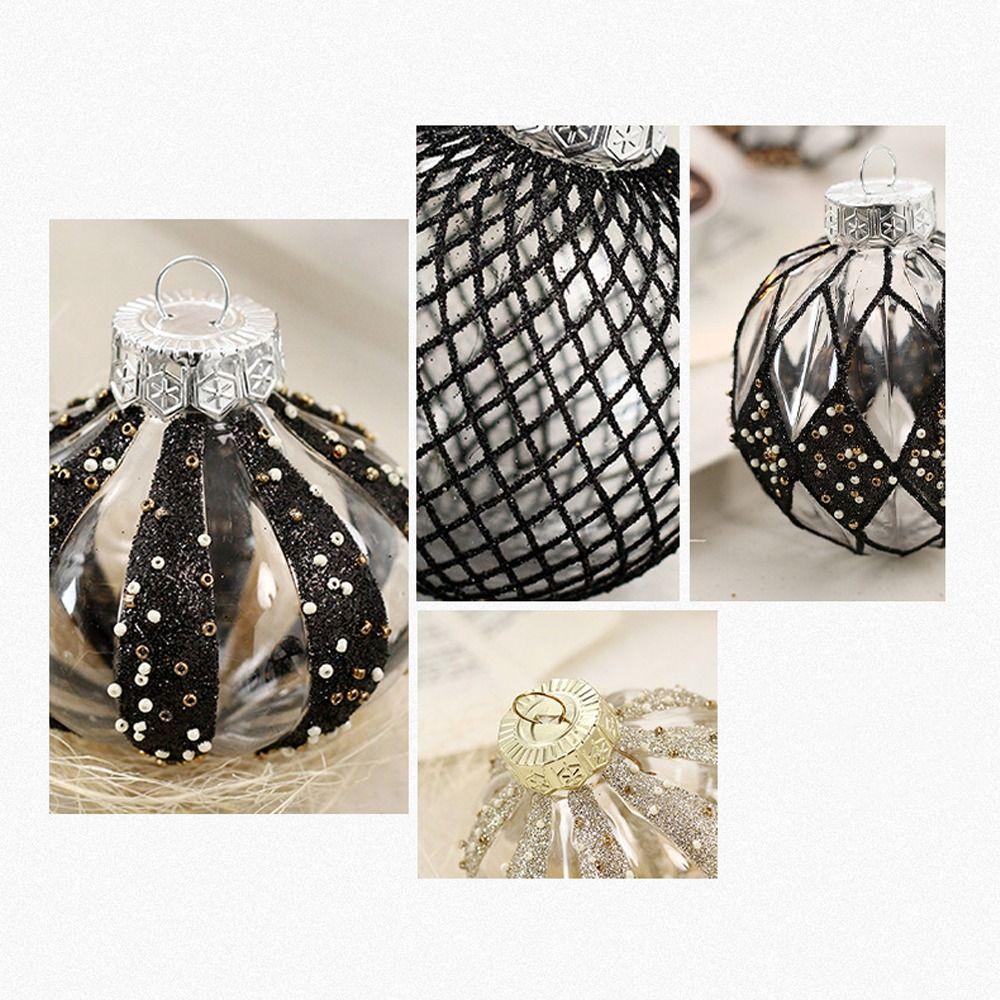 9pcs Transparent Painted Christmas Balls Set Plastic Christmas Tree Pendant Home Xmas Decor