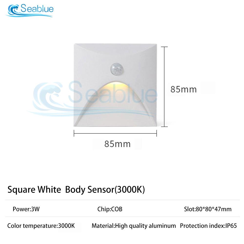 תאורת חוץ 120° מנורת קיר שקועה עמידה למים IP65 Led משובצת מדרגה ומדרגות מרפסת מרפסת מעבר חצר בחוץ אור לילה