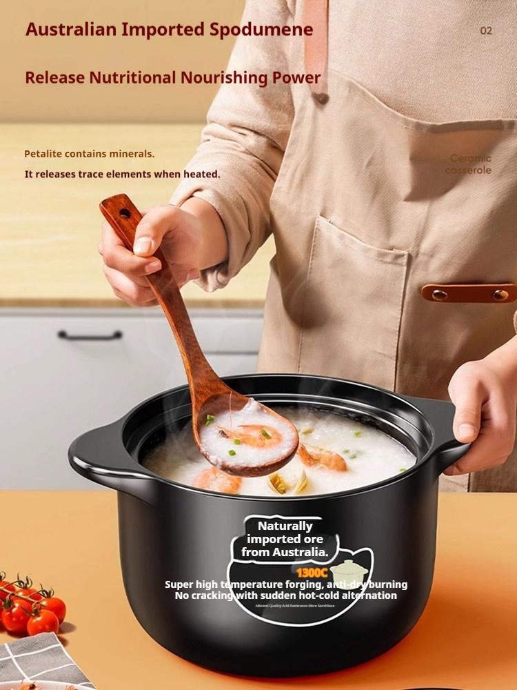 Gianxi Clay Pot Stew Pot Ceramic Gas Pot Soup Stew Pot Resistant To High Temperature Dry Burning Without Cracking Soup Pot
