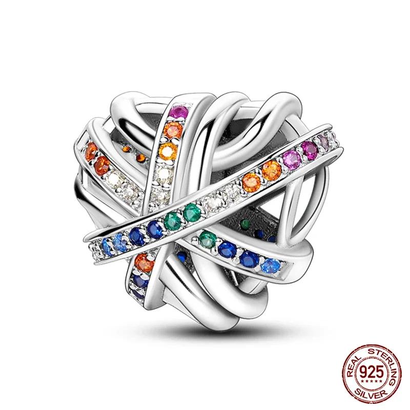 New Copper Romantic Heart Series Charms Beads Fit Original Bracelet Diy Mother'S Day Jewelry Gifts