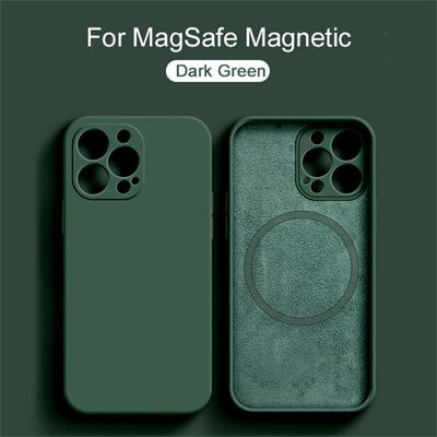 Magnetische Flüssigsilikonhülle für iPhone 14 12 11 13 Pro Max für Magsafe Wireless Charging Cases 14 Plus Cover