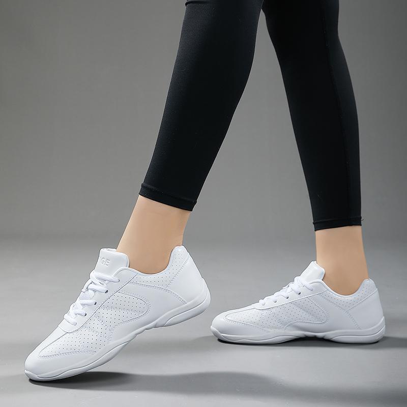 Competitive Aerobics Shoes White Fitness Shoes Sports Cheerleading Shoes Children's Training Competition Shoes Size 28-44