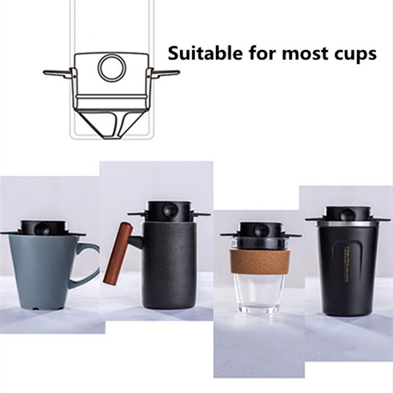 Reusable Coffee Filter Portable Coffee Travel Mug Hand-made Coffee Dripper Tea Cup Set Coffee Pot Coffeeware Camping Product