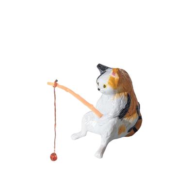 Cat Fishing Ornament Fish Tank Scenery Cat Fishing  Weather Leisure Cat Fishing Cat Hanging Decorations