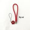 Camellia Four-Leaf Clover PU Leather Phone Wrist Lanyard with Nylon Woven Cord and Phone Case Pendant