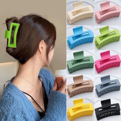 Nuevas Pinzas Coreanas de Color Sólido para Mujer Pinzas para el Cabello de Plástico Resistente Tamaño Grande Horquilla Pinzas para el Cabello de Cangrejo Accesorios para el Cabello de Moda