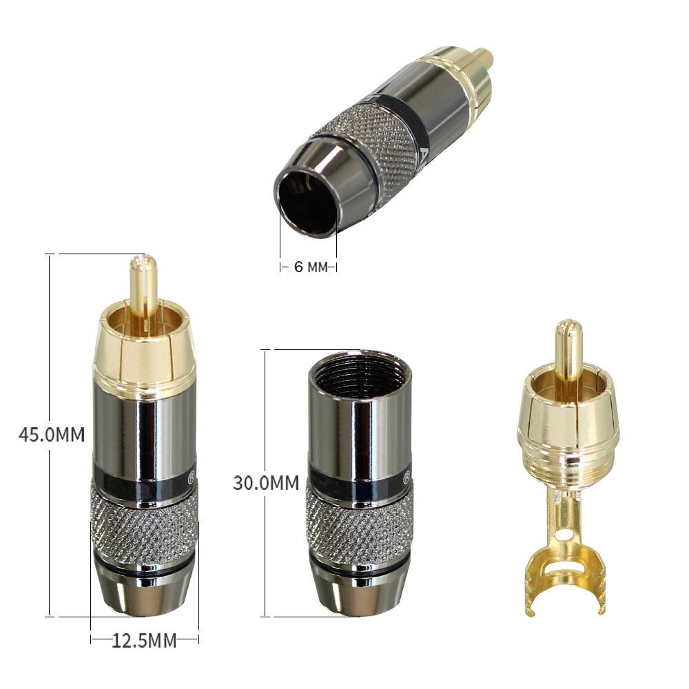 Musical Sound 2/8/24PCS RCA Connector Plug HiFi 24K Gold Plated RCA Connector Jack Adapter for 6mm Audio And Video Speaker CableGood Product