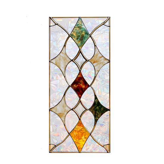 Stained Glass Window Privacy Film Vintage Decorative Frosted Static Cling Waterproof Reusable UV Sun Blocking Glass Sticker Cover