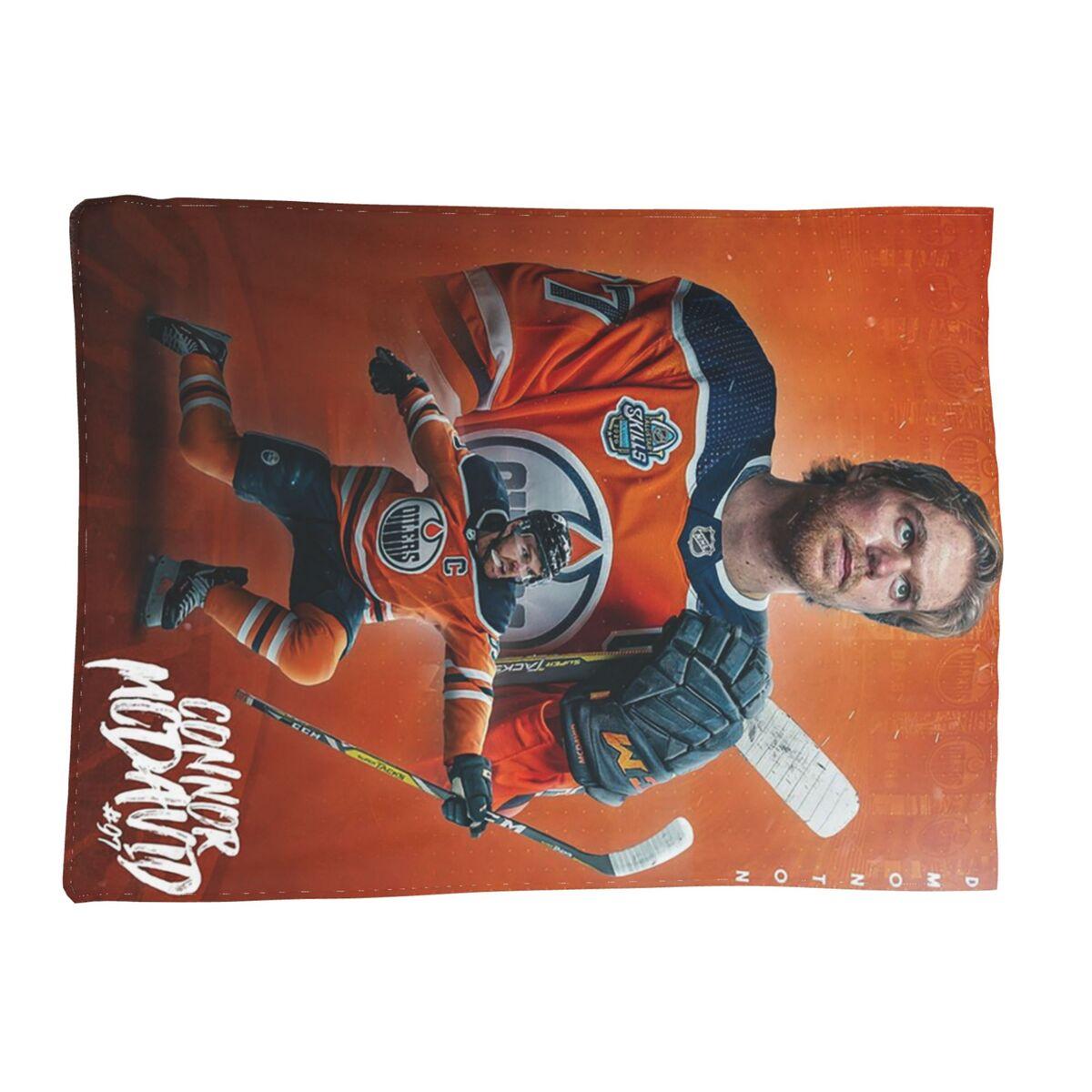 Connor McDavid 97 For Edmonton Oilers Fans Blanket Soft Warm Flannel Throw Blanket Cover for Bed Living room Picnic Travel Size: 75*100cm, Weight: 230 GSM