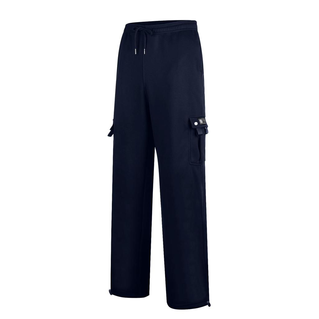 Erkek İpli Gevşetme Bel Düz Renk Cepli Pantolon Bol Spor Pantolon