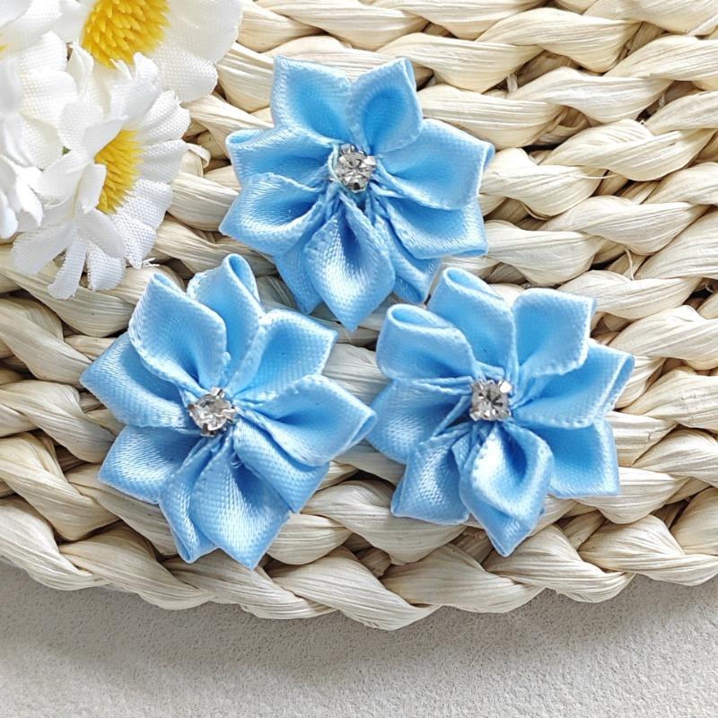 Cm Strass Polyesterband Handgenähte Stoffblume DIY-Accessoire für Kleidung Kopfbedeckung