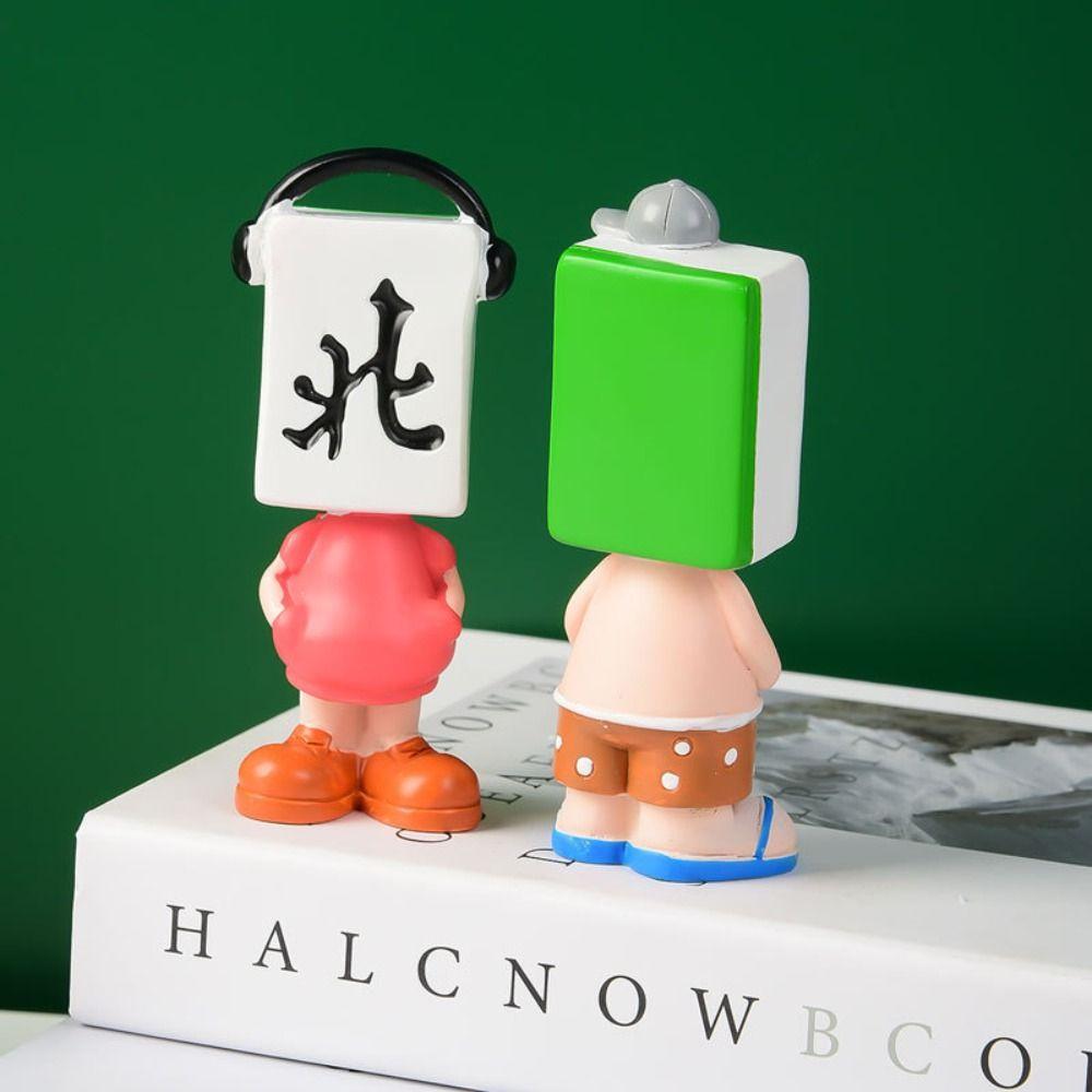 Miniature Mahjong Mini Figurine Handmade Mahjong Figure Toys Kids Birthday Gift