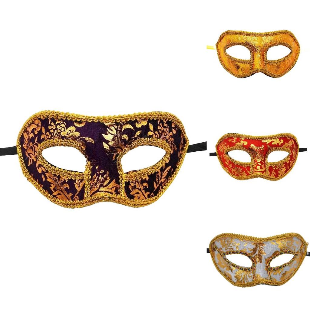 Mysterious Angel Halloween Masquerade Party Men's Mask Plush Cloth Half Face Mask With Fabric Edges