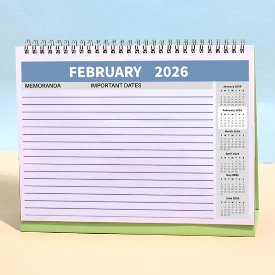 2026 Desk Calendar Standing Flip Desktop Calendar with Twin-Wire Binding Jan 2026 - Dec 2026 12 Monthly Planner for Home Office School