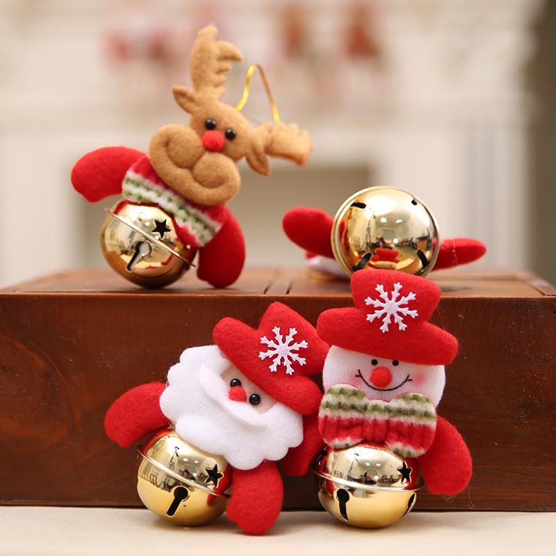 Pendant Christmas Tree Decorations Santa Claus Snowman Elk Bear Bell Ornaments