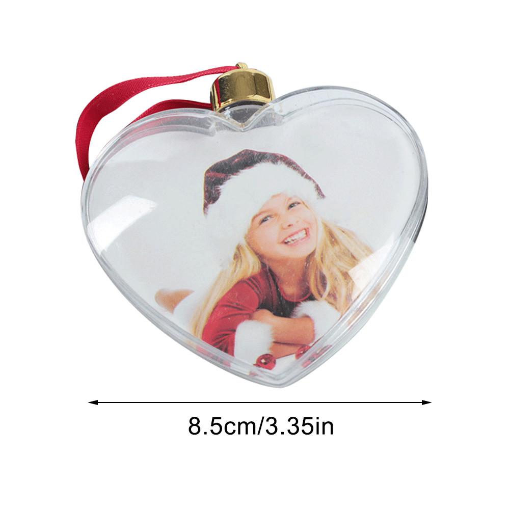 Christmas Tree Photo Ball Snowflower Heart Shape Customization DIY Birthday Party Gift Xmas Tree Decoration New Year Ornament