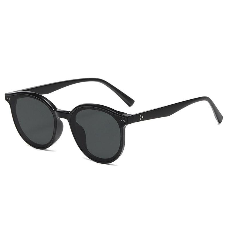 

Trendy Circular Frame Sunglasses For Women Uv400 Shield With Gray Lens For Outdoor Sport BlackFrameGrayLens