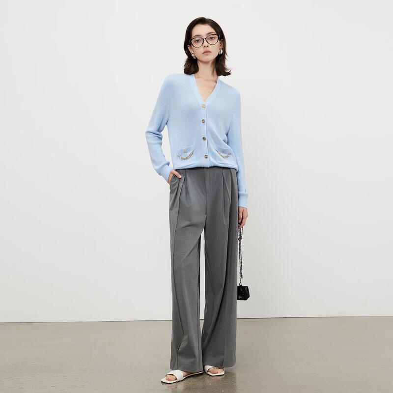 

Трикотажный топ с V-образным вырезом и длинными рукавами Gaojin M