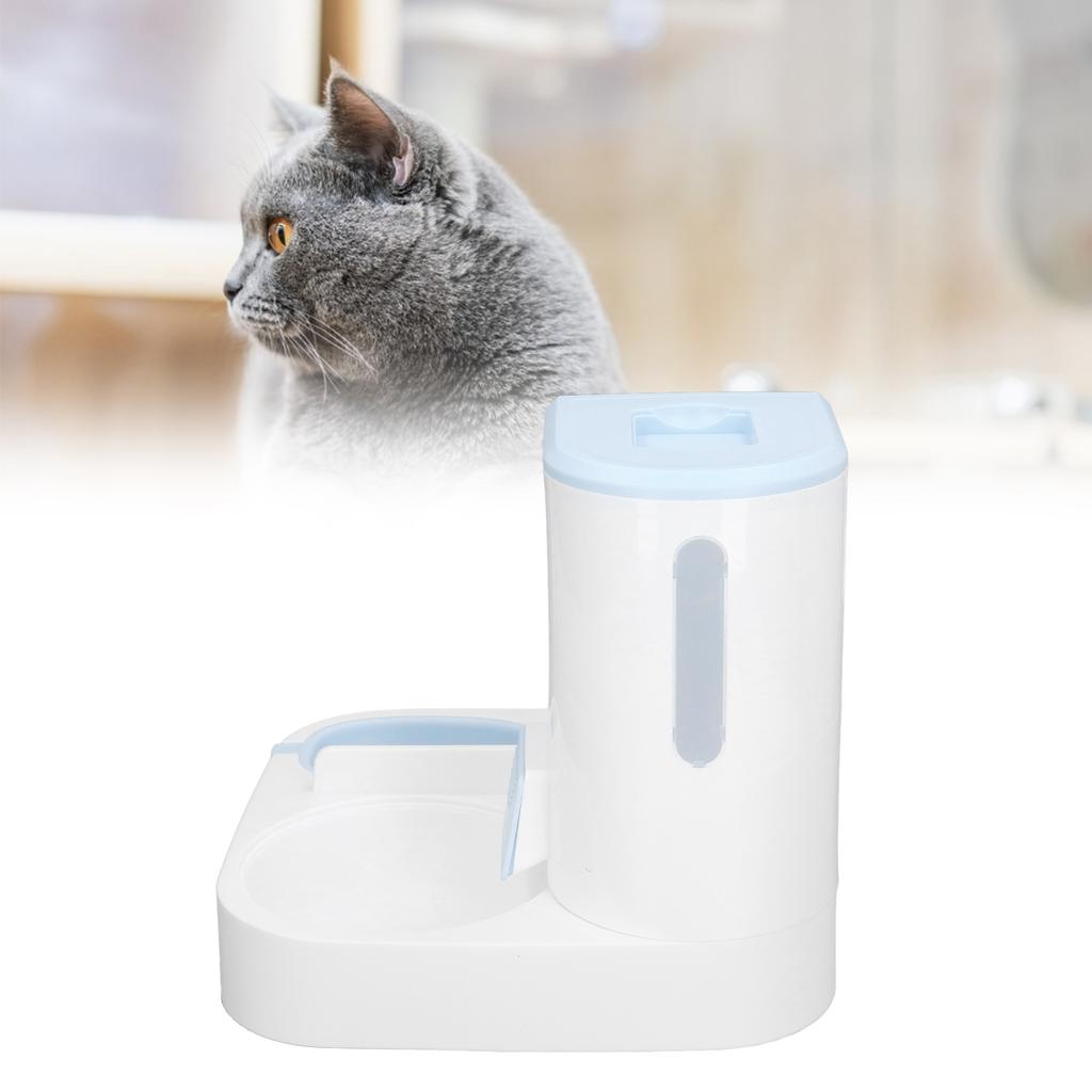 Pets Automatic Feeder Waterer Set Multifunction 2 in 1 One Piece Large Capacity Cat Waterer Feeder for Indoor