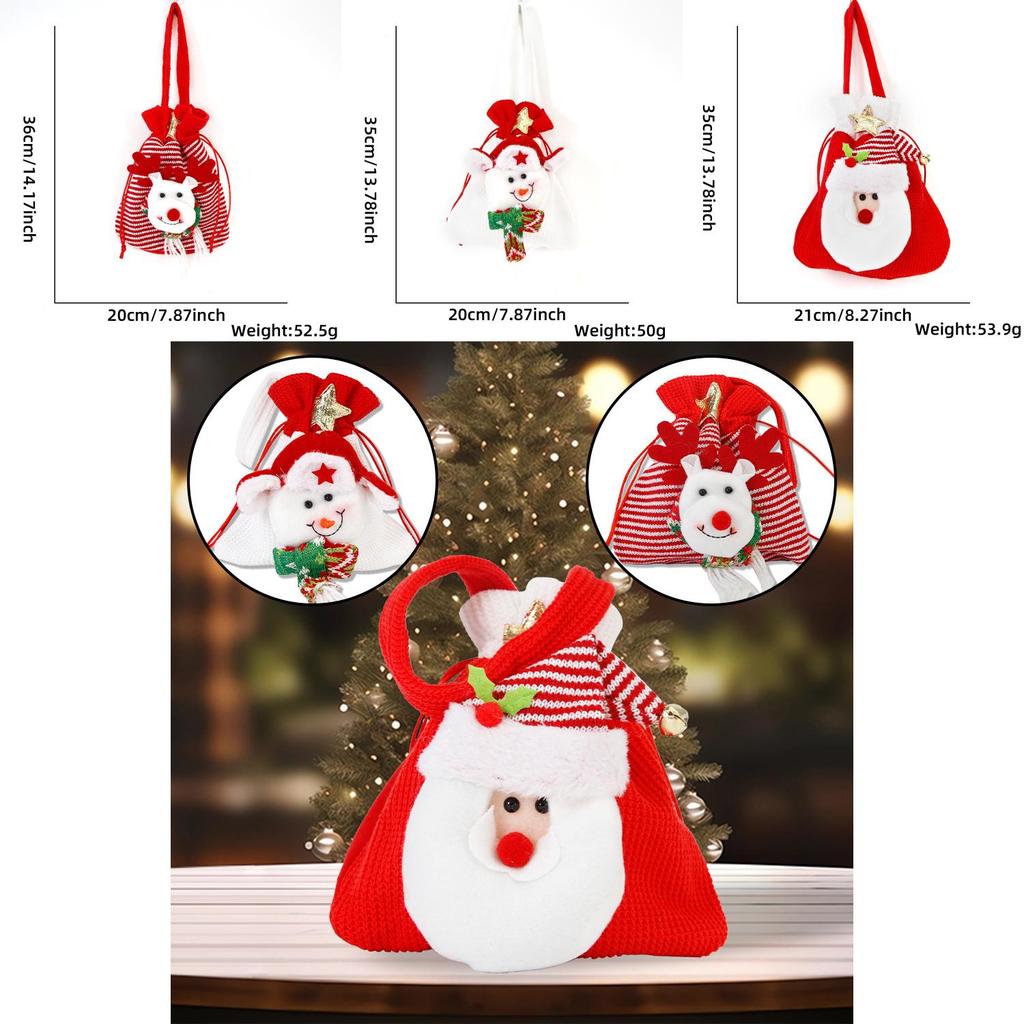 Entzückende Cartoon Weihnachts-Süßigkeiten-Geschenktüten mit Kordelzugverschluss für festliche Stimmung