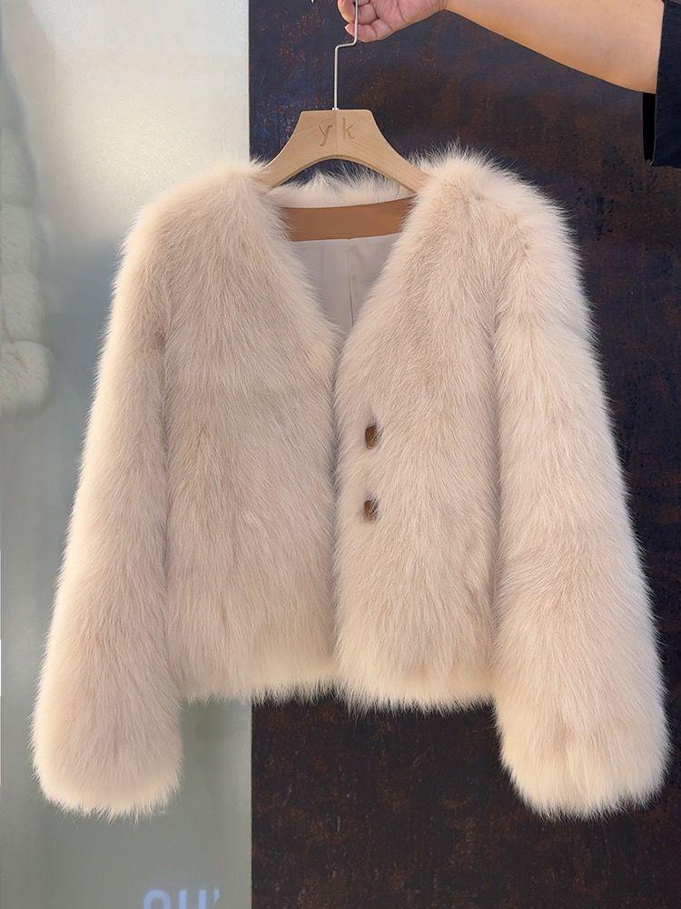 Women's 2025 Winter New Style Loose Imitation Fox Fur Jacket
