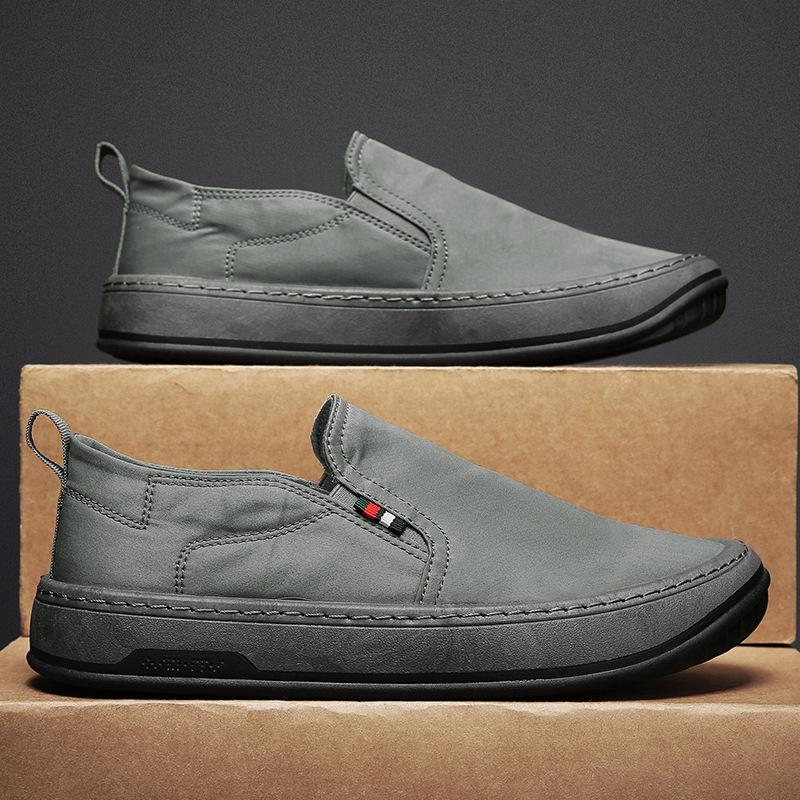 

Men s shoes 2025 summer new breathable ice silk sports and leisure shoes one-pedal lazy shoes versatile men s canvas shoes 44 сірий колір