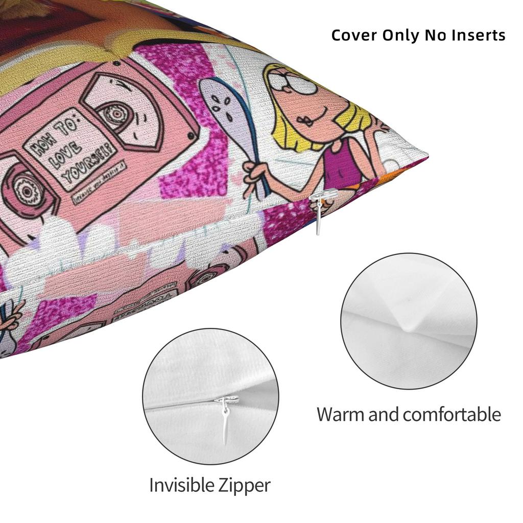 Lizzies Cartoon McGuires Square Pillow Case Cushion Cover Custom Zippered Decorative Pillowcase for Car 45x45cm