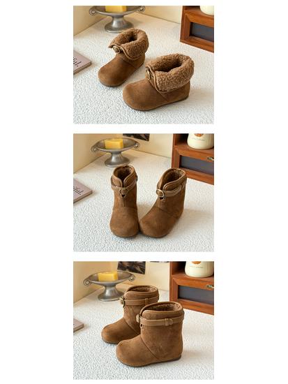 Children's Suede Snow Boots: Plush, Warm Winter Shoes for Boys and Girls