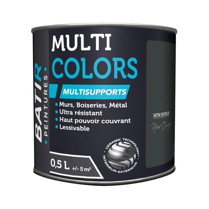 Peinture Batir Multi-supports Satin Soyeux 0,5 L Noir Onyx