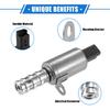 2 Pcs Oil Control Variable Valve Timing VVT Solenoid Compatible for Mini Cooper 2002-2015, Durable Metal Silver Tone Black Oil Control VVT Valve