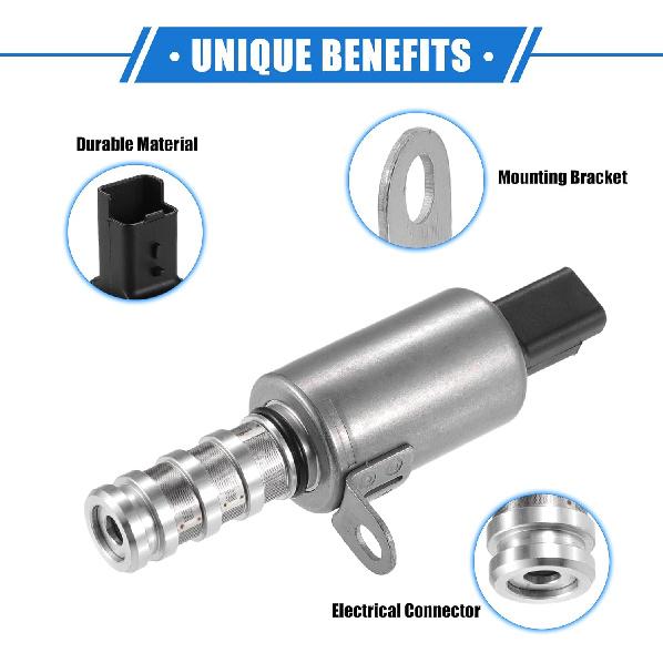 2 Pcs Oil Control Variable Valve Timing VVT Solenoid Compatible for Mini Cooper 2002-2015, Durable Metal Silver Tone Black Oil Control VVT Valve