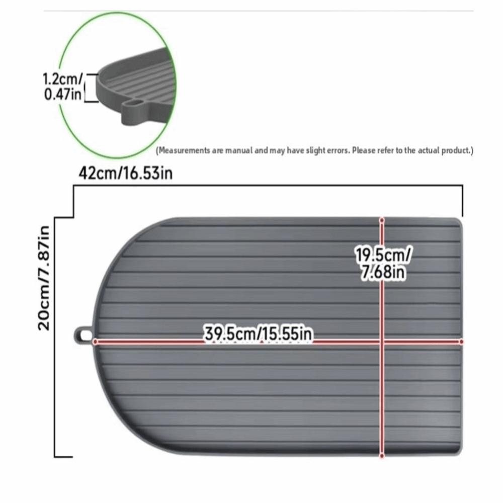 Raised Lip Edge Kitchen Counter Protector Silicone Drying Mat Durable Espresso Maker Mat Cafe Use