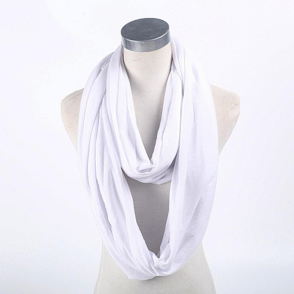 Soft Infinity Scarf Solid Color Loop Scarf Fashion Circle Scarf  for Women
