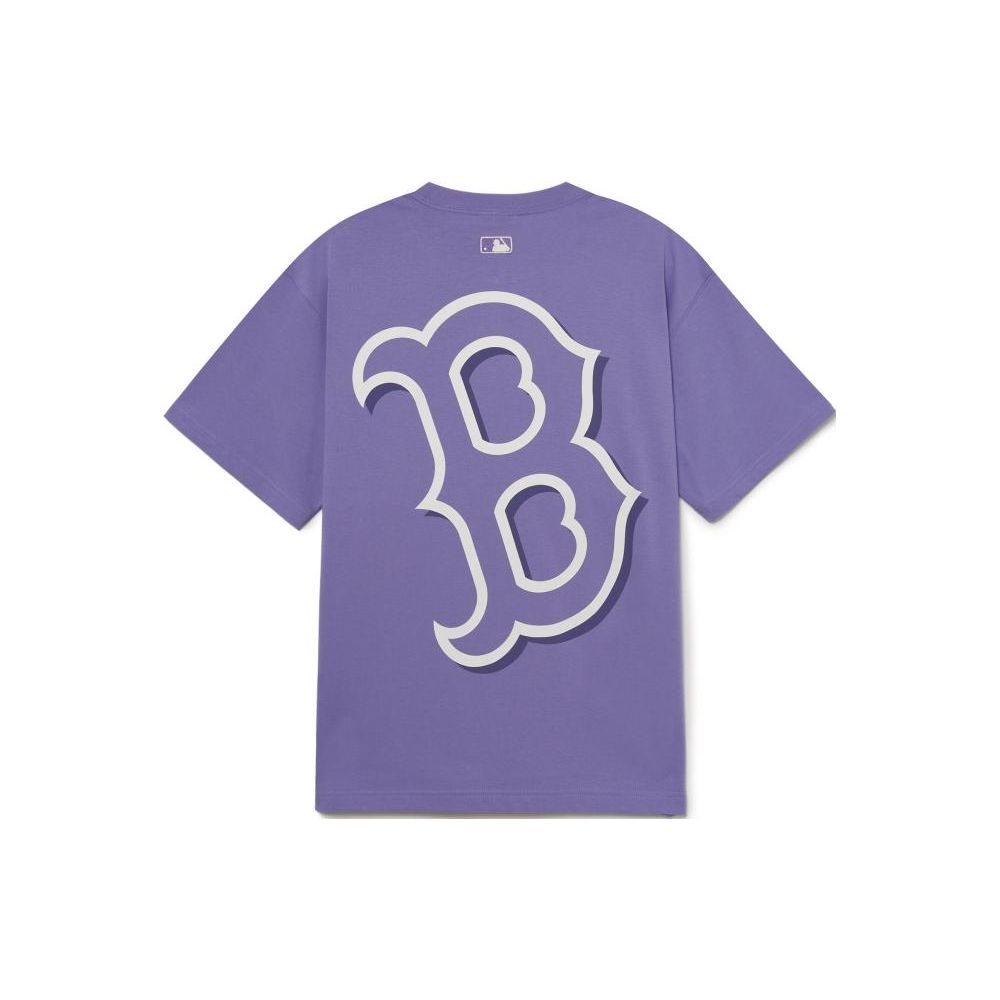 MLB Boston Red Sox American Vintage Back Letter Logo Printed Loose Fit Short Sleeve T-Shirt Unisex Tops Purple 3ATSB0433-43LDD