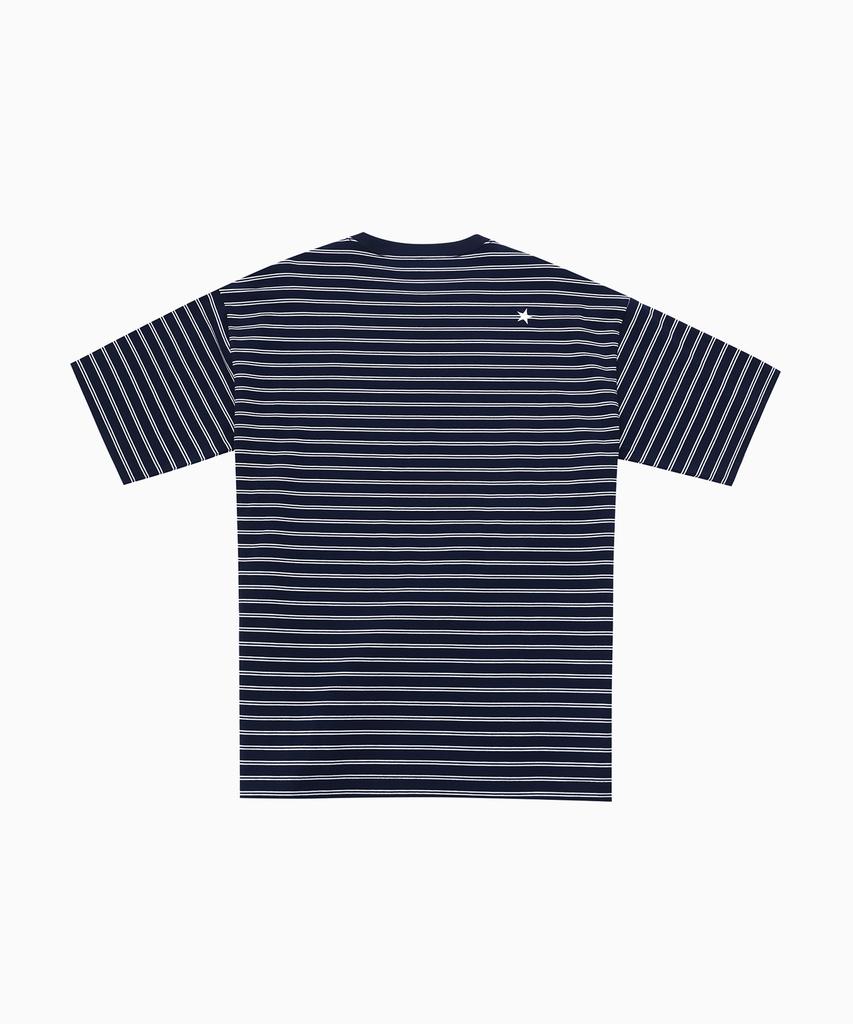 Keonbeoseu Striped Logo Loose Fit T-Shirt Obsidian Ucj690-695