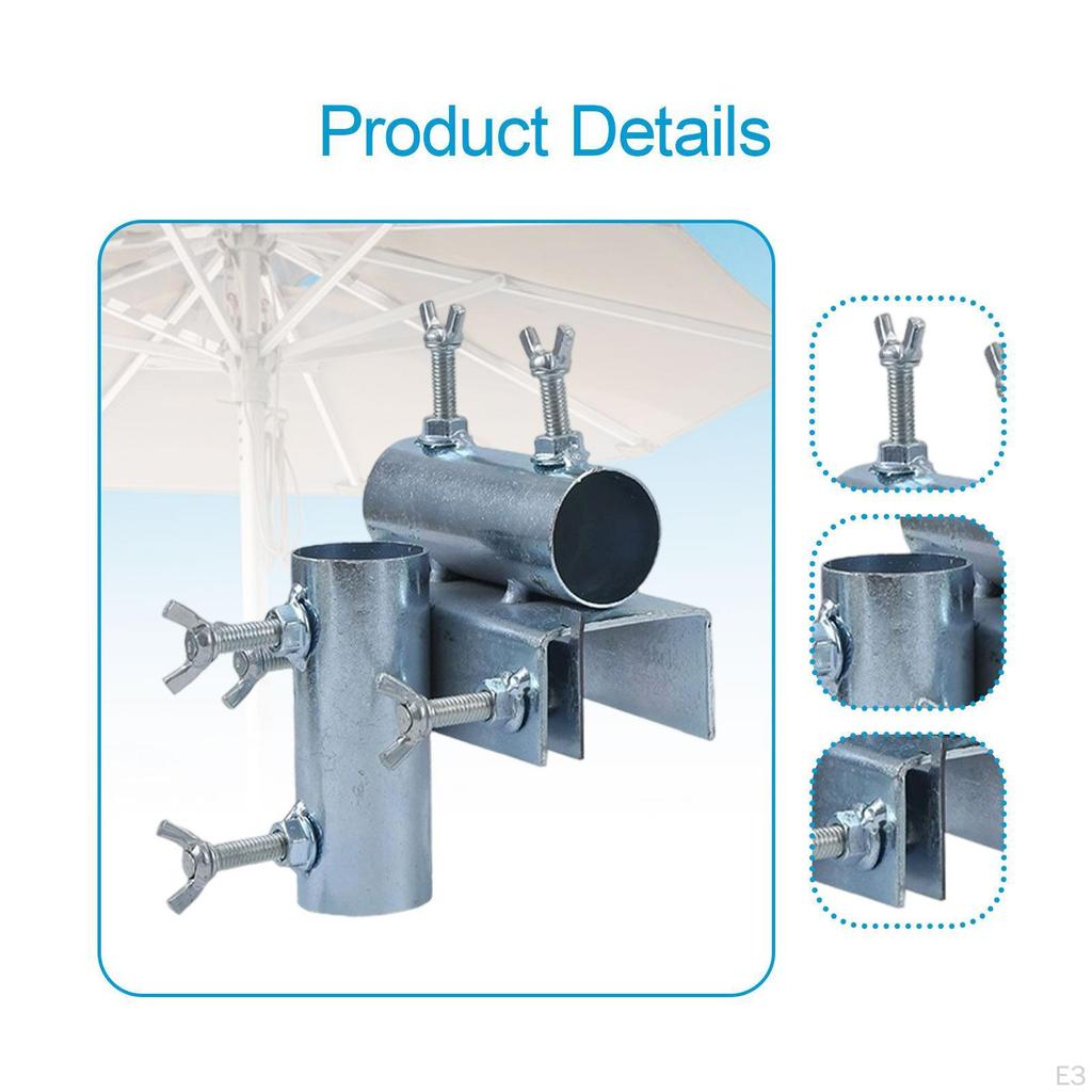 Uchwyt na parasol do pokładu Regulowany mocowanie zaciskowe Stojak na ławkę do krzesła na zewnątrz