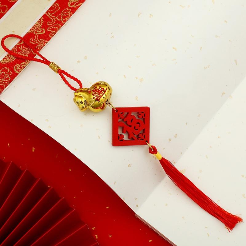 2026 Rok Konia Złoty Plastikowy Wisiorek Szczęścia Zodiak Koń Szczęśliwy Święto Wiosny Ozdoby do Zawieszenia w Domu Samochodzie Prezenty Roczne