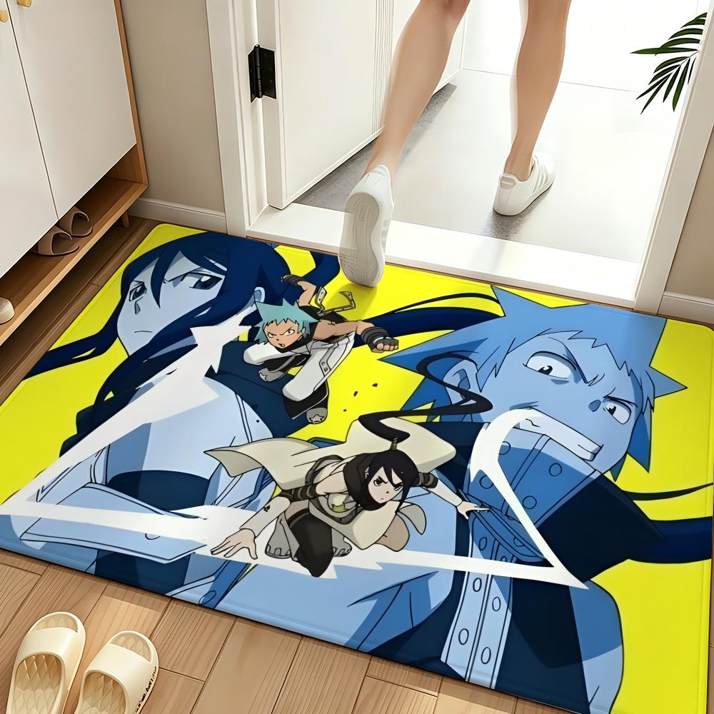 Anime S-Soul E-Eater Floor Mat Soft Flannel Floor Mat Suitable for Entryways, Living Rooms, Bedrooms, and Bathrooms