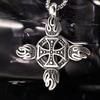 Flame-shaped stainless steel necklace - dark aesthetic, trendy pendant, punk style for men