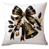 New Christmas Pillowcase High-end Light Luxury Black Gold Color Printing Home Cushion Pillowcase