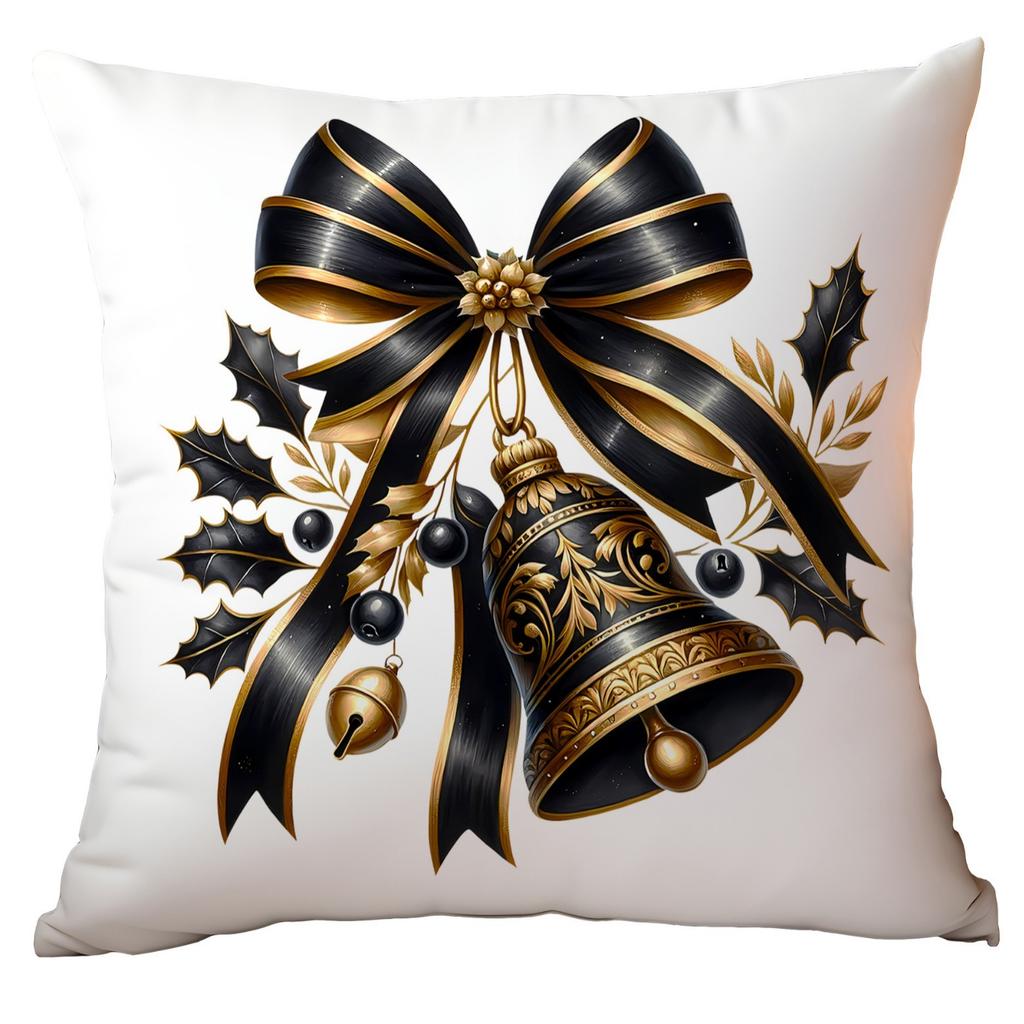 New Christmas Pillowcase High-end Light Luxury Black Gold Color Printing Home Cushion Pillowcase